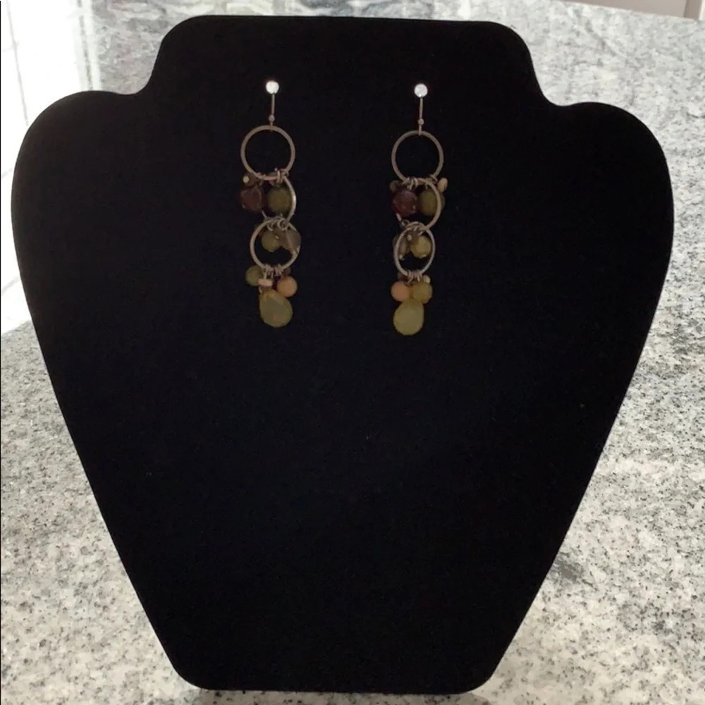 Green, Brown, and Beige Earrings